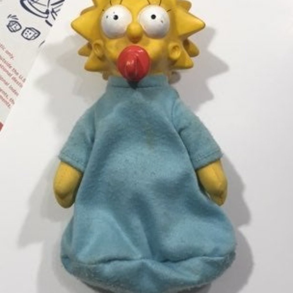 VINTAGE 1990 THE SIMPSONS MAGGIE TOY VINYL HEAD DOLL RETRO TOYS - Picture 2 of 10